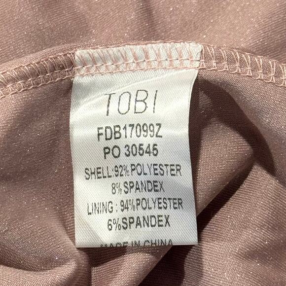 NWT Tobi Wrap Dress Velour Y2K Minimalist Cottage Romantic Dusty Rose Medium - Picture 4 of 6